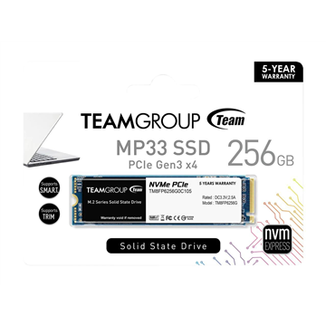 TeamGroup  256GB 3D NAND TLC NVMe 1.3 PCIe Gen3x4 